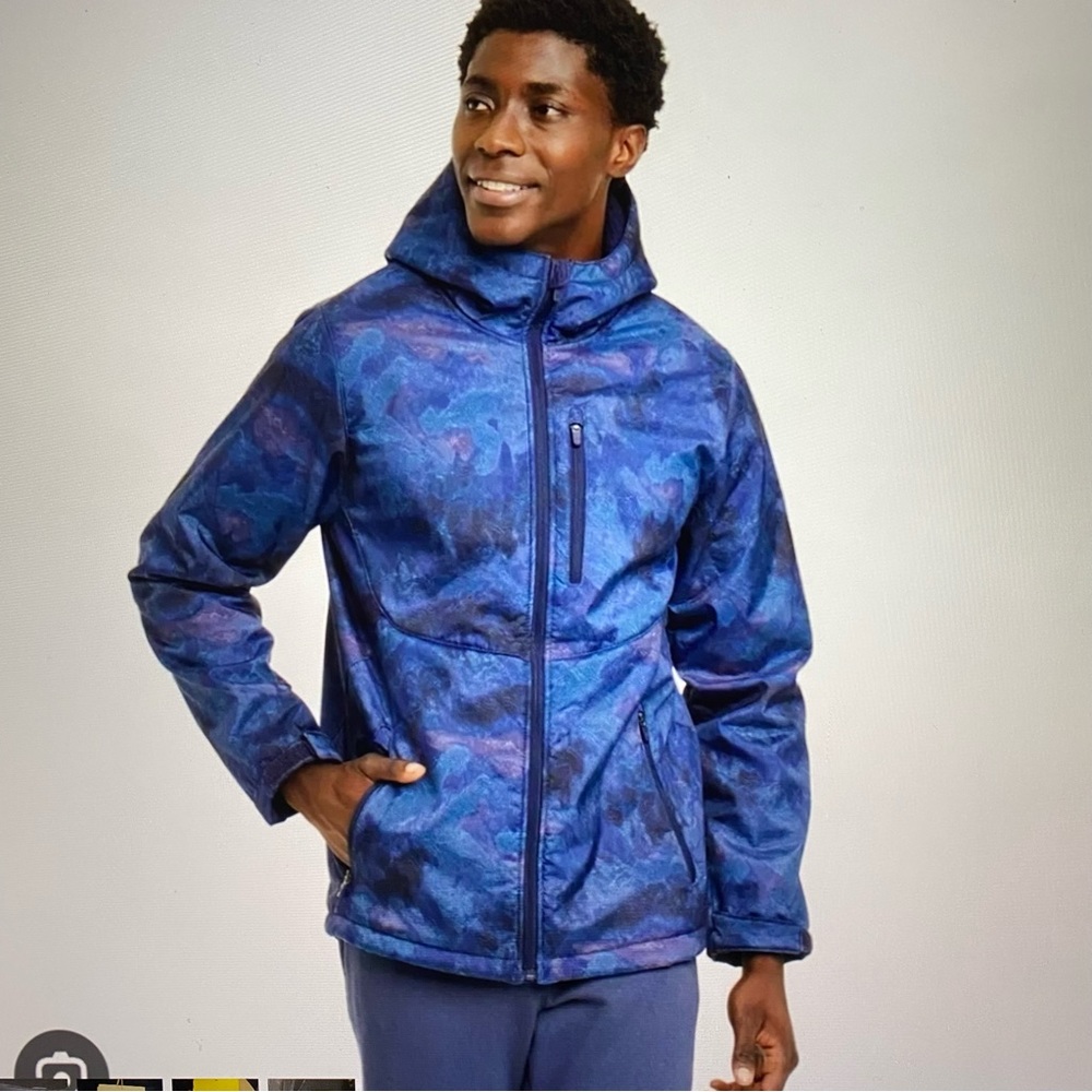 All In Motion NWT Men’s Large Navy Sherpa Jacket Soft Shell Winter